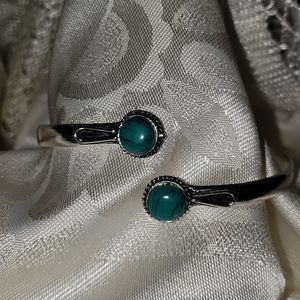 Genuine Turquoise Sterling Silver Bracelet